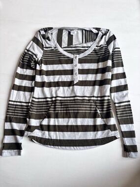 Volcom Striped Long Sleeve Top Womens XS Casual Shirt